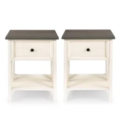 Set Of 2 Farmhouse Single Drawer V Frame Nightstands - Saracina Home -Baxton Studio Store GUEST 69c1cb7f c5f8 45c8 a09a c17d10dc02f9