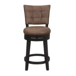 26" Kaede Wood And Upholstered Swivel Counter Height Barstool Black/Chestnut - Hillsdale Furniture -Baxton Studio Store GUEST 69c5c0c0 31ab 43c3 87f4 1e97dfde5203