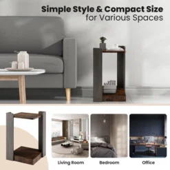 Costway 2PCS 2 Tier Sofa Side End Table Storage Shelf Small Spaces Living Room Bedroom -Baxton Studio Store GUEST 69e25a39 0106 40e1 977c 0a591ab67c25