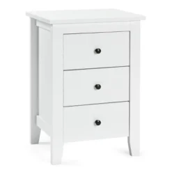 2PCS Nightstand End Beside Table Drawers Modern Storage Bedroom Furniture White -Baxton Studio Store GUEST 69ed6881 9680 4e21 b4ec 7d3cf6ac8f80