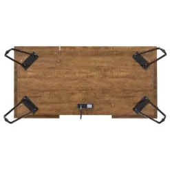 Sheeran Storage Writing Desk With Hairpin Legs Rustic Amber - Coaster -Baxton Studio Store GUEST 6a2c91b8 f927 429b a7c8 3af6c6d6bb54