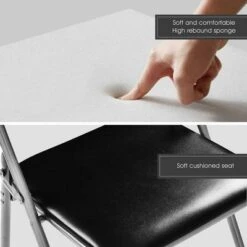 Costway 6 PCS U Shape Folding Chairs Furniture Home Outdoor Picnic Portable Black -Baxton Studio Store GUEST 6a3aae8f 1ad0 4ce1 9c4d 4835635b2385