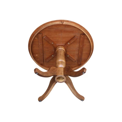 29.1" Dining Tables Round Top Carson Pedestal Distressed Oak - International Concepts 4 29.1" Dining Tables Round Top Carson Pedestal Distressed Oak - International Concepts - Image 4