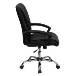 Flash Furniture Mid-Back Black LeatherSoft Swivel Manager's Office Chair With Arms -Baxton Studio Store GUEST 6b2558ed 683e 4a4e a9f2 78f6e18970dc