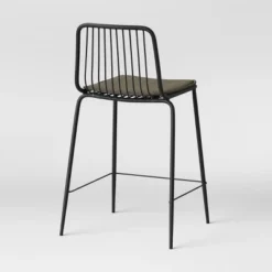 Set Of 2 Sodra Rounded Seat Wire Counter Height Barstool Black - Threshold™ -Baxton Studio Store GUEST 6b7f294e b01b 43f7 ab3c d0ae1779d18d