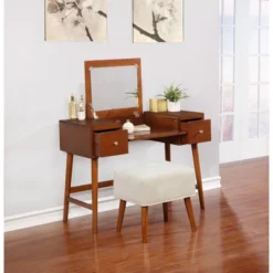 Viola Vanity Set Brown - Linon -Baxton Studio Store GUEST 6bf7d989 fd74 4772 b822 8a569a308472