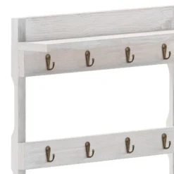 Emma And Oliver Wall Mounted Mug Rack With 12 Coffee Cup Hangers And Built-In Shelf For Coffee, Sugar & More -Baxton Studio Store GUEST 6c12fc6d ac69 4a73 a6bc 17e7de058021