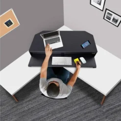 FlexPro Premier Electric Height Adjustable Corner Desk – 39.25” Standing Desk Converter – Black – Stand Steady 21 FlexPro Premier Electric Height Adjustable Corner Desk – 39.25” Standing Desk Converter – Black – Stand Steady -Baxton Studio Store GUEST 6c5a5468 b5fd 49a3 8312 60653259e29a