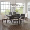 7pc Hayden Extendable Dining Set With 4 Slat Back Chairs And 2 Upholstered Chairs Slate - Crosley