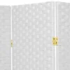 6 Ft. Tall Woven Fiber Room Divider - White (8 Panel)