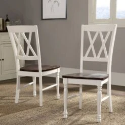 4pc Shelby Dining Set Distressed White - Crosley -Baxton Studio Store GUEST 6d26efec 5693 48ef a592 f86673456f3a