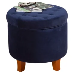 Large Round Button Tufted Storage Ottoman - HomePop -Baxton Studio Store GUEST 6d522cef 2fff 41de ba98 126029d09b6d