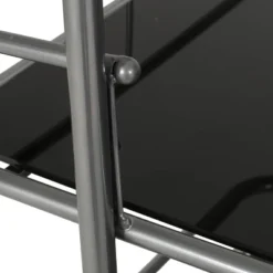 Bridger Modern 3 Tier Bar Cart With Glass Shelving Silver/Black - Christopher Knight Home -Baxton Studio Store GUEST 6d59d5b8 1245 4ee9 bcf9 3410a70cac44