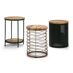 18" Karl Metal And Wood Accent Table Natural/Black - WyndenHall -Baxton Studio Store GUEST 6d6e0585 ff40 425c 8d94 89ea168c9fa1