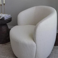 Bella Swivel Barrel Chairs Set Of 2,Modern Soft Touch 28'' Seat Width Boucle Swivel Chairs,Armrest 360° Swivel Nursery Chair-Maison Boucle -Baxton Studio Store GUEST 6de36c00 d141 44b2 9280 49d2dcf3835f
