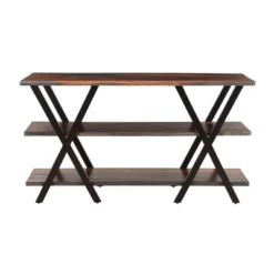 Sierra Ii Console Table With Black Legs Brown - Treasure Trove Accents