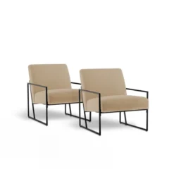 ELuxury Modern Metal Arm Accent Chair, Set Of 2 -Baxton Studio Store GUEST 6f1a0a9b 1af8 4c4f acdb b089170906de