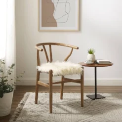Ellis Wishbone Chair White - Linon