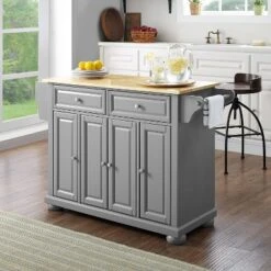 Alexandria Kitchen Island With Wood Top Vintage Gray/Natural - Crosley -Baxton Studio Store GUEST 6fcae076 fc64 4184 9b7e bbe19e2a7622
