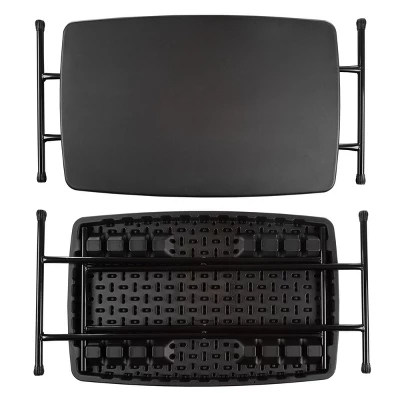 Folding Table Set - Set Of 2 Lightweight Portable Tables - Small Plastic Desk For Camping, Playing Cards, Crafting, And More By Everyday Home (Black) 6 Folding Table Set - Set Of 2 Lightweight Portable Tables - Small Plastic Desk For Camping, Playing Cards, Crafting, And More By Everyday Home (Black) - Image 6