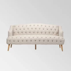 Adelia Contemporary Tufted Sofa Beige - Christopher Knight Home -Baxton Studio Store GUEST 70578adc 78e2 4bac 8aee 40a088121637