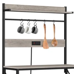 Yaheetech 63″ H Kitchen Baker’s Racks With 2 AC Outlets, 4-Tier Microwave Oven Stand -Baxton Studio Store GUEST 715ced1f 3b3a 46fb acc4 d9ef17557573