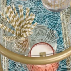 Coral Cape Bar Cart With Metal And Glass Satin Gold - Sauder -Baxton Studio Store GUEST 718389a9 b22a 4286 b4a8 37a48ae3e0d9