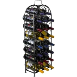 Sorbus 23 Bottle Metal Wine Rack (Black) -Baxton Studio Store GUEST 72a55536 5739 4596 b86d f0a52f27071b