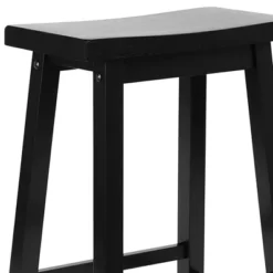 PJ Wood Classic Saddle-Seat 24'' Tall Kitchen Counter Stool For Homes, Dining Spaces, And Bars With Backless Seat, 4 Square Legs, Black (5 Pack) -Baxton Studio Store GUEST 72e4f576 6ce3 4d38 b87e aecd902a5977
