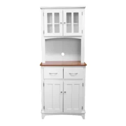 Home Source Microwave Stand With Top And Bottom Cabinets -Baxton Studio Store GUEST 7321b73d 09b6 4b44 ac0d ade1cc45c5b4