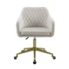 Imogen Quilted Office Chair Off White - Linon