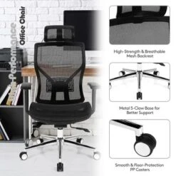 Costway Ergonomic Office Chair High-Back Mesh Chair W/Adjustable Lumbar Support -Baxton Studio Store GUEST 74647328 76ca 47e8 af88 2795517ac313