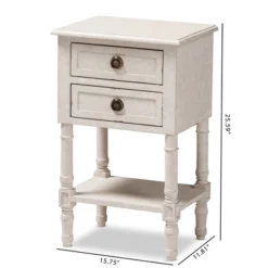 Lenore Country Cottage Farmhouse 2 Drawer Nightstand White - Baxton Studio -Baxton Studio Store GUEST 76832ad0 c4a0 4c8c ba14 723b6cf43075