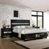 2pc Queen Whether By Bed With Nightstand Black - MiBasics