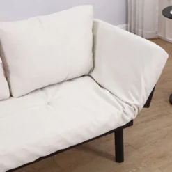 HOMCOM Single Person Chaise Lounger, Modern Sofa Bed With 5 Adjustable Positions, 2 Large Pillows, And Birch Legs 11 HOMCOM Single Person Chaise Lounger, Modern Sofa Bed With 5 Adjustable Positions, 2 Large Pillows, And Birch Legs -Baxton Studio Store GUEST 76f41143 29d2 4b88 9280 766b0db7bf8e