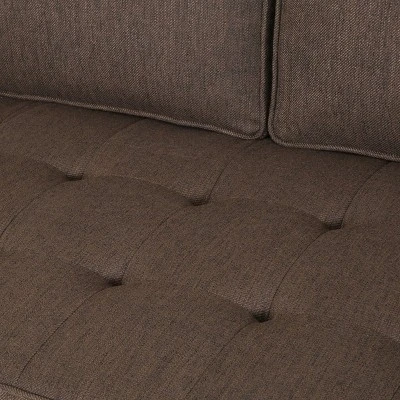 Portwall Contemporary Tufted Sofa Brown - Christopher Knight Home 4 Portwall Contemporary Tufted Sofa Brown - Christopher Knight Home - Image 4