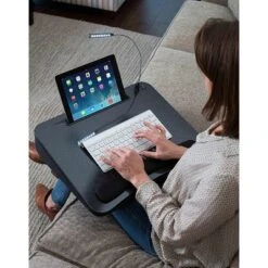 Sofia + Sam Lap Desk With USB Light And Tablet Slot - Black -Baxton Studio Store GUEST 783b5544 99ae 4b38 8b43 9a272645f961