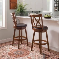 Madison Counter Height Barstool Rustic Oak - Powell Company -Baxton Studio Store GUEST 79fd77a3 11c9 4469 aa25 d5ac545df1ce