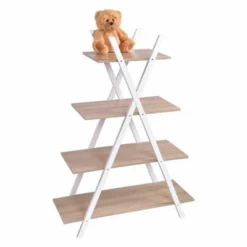 Tangkula X Shape Bookshelf Shelves 4 Tier A Ladder Storage Bookcase Display Home Office -Baxton Studio Store GUEST 7a55e62b 6e10 483f aa00 81e2e77ece53