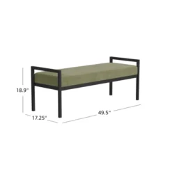 Modern Metal Bench Light Sage Green Velvet - HomePop -Baxton Studio Store GUEST 7aff1fdb f941 41f6 af4b 6fc27a2f65ea