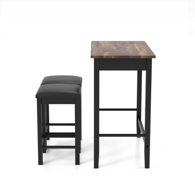 3pc Caton Counter Height Dining Set Black - MiBasics 2 3pc Caton Counter Height Dining Set Black - MiBasics - Image 2