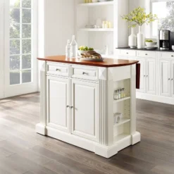 Drop Leaf Breakfast Bar Top Kitchen Island - White - Crosley -Baxton Studio Store GUEST 7cc17bcf 45e7 4b22 8222 f722dd3aee59