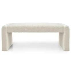 Kaia 47" Minimalist Aesthetic Look Teddy Waterfall Upholstered Bench-The Pop Maison