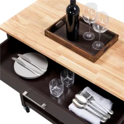 Yaheetech Rolling Kitchen Island Microwave Oven Stand With 3 Shelves And Worktop -Baxton Studio Store GUEST 7cfb5ff4 b451 4cf0 be3d 451bbb23ea80