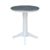36" Counter Height Lane Round Pedestal Table White/Heather Gray - International Concepts