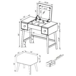 Viola Vanity Set Brown - Linon -Baxton Studio Store GUEST 7ef4ca02 ee36 4cc8 bd6a 32d3219d7df0