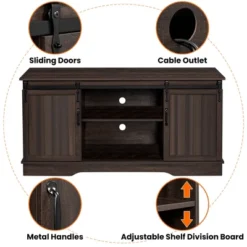 Yaheetech TV Stand Wih Storage, 58" Entertainment Center With Sliding Barn Door 13 Yaheetech TV Stand Wih Storage, 58" Entertainment Center With Sliding Barn Door -Baxton Studio Store GUEST 7f2c5e52 306a 43c5 b83c 87058fc62fd1