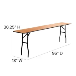 Flash Furniture 8-Foot Rectangular Wood Folding Training / Seminar Table With Smooth Clear Coated Finished Top -Baxton Studio Store GUEST 7f58236a 863e 4291 88a6 3ca73da44258