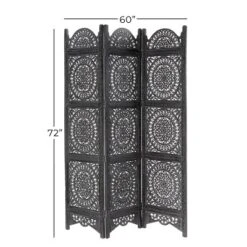 Eclectic Wood Room Divider Screen Black - Olivia & May -Baxton Studio Store GUEST 7f665cbb 1166 4032 983f d614dfa2336d