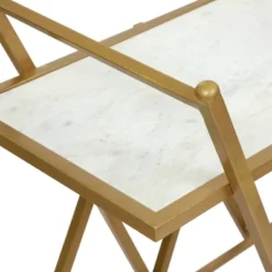 Chaves Handcrafted Modern Glam Marble Bar Cart Gold/White - Christopher Knight Home -Baxton Studio Store GUEST 7fab0408 3f57 4b52 b7e4 ff940d5febe2